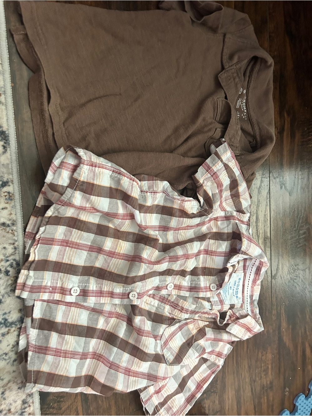 Kids Brown Plaid Button-Front Shirt - Sonoma